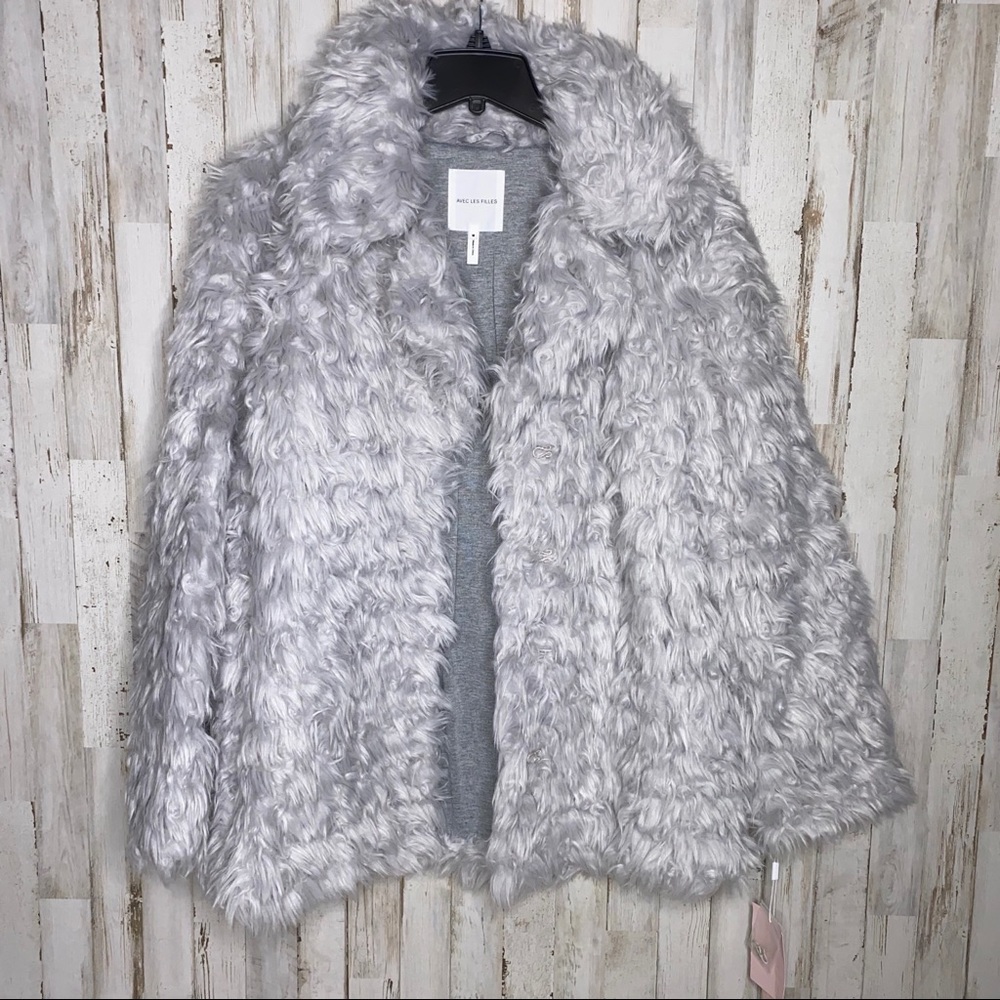 AVEC LES FILLES Notch Collar Curly Jacket - Picture 3 of 4
